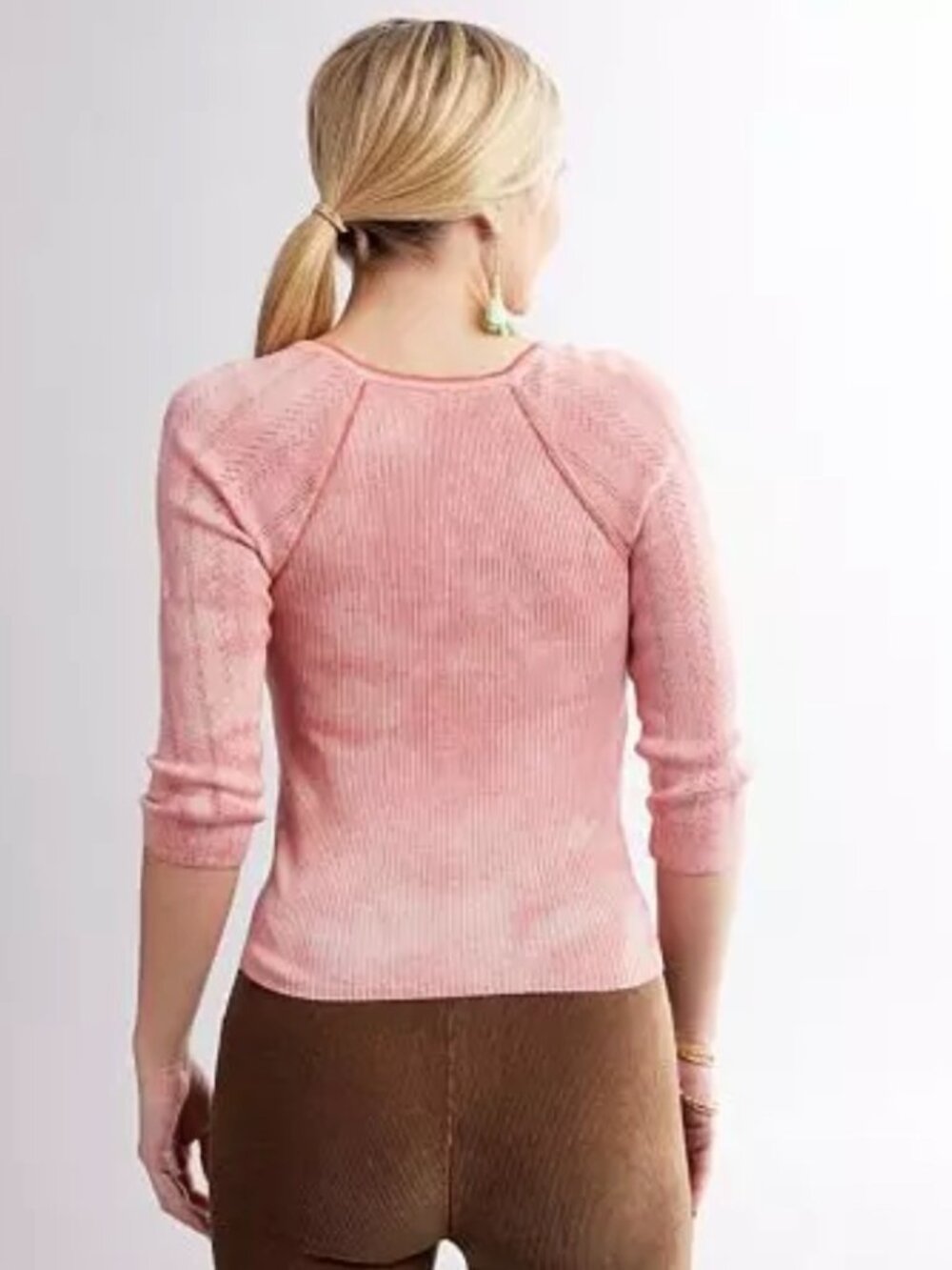 Free People Rory Henley Scoop Neck Thermal Top Cotton Romantic Boho Small - Picture 4 of 11